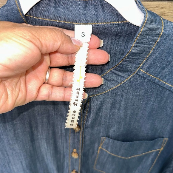 Uncle Frank Women's Long Sleeve A-Line Chambray Dress Small - Picture 5 of 6